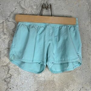 Athleta aqua blue elastic band athletic shorts small 7